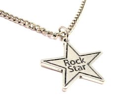 This standard single charm necklace comes on a stainless steel 20" rope chain. Each charm is 100 % hand made with genuine American pewter Star-shaped Metal Necklace As Gift, Star-shaped Metal Necklaces As Gift, Star-shaped Metal Necklaces For Gifts, Star-shaped Metal Necklace Gift, Metal Star Charm Necklace In Star Shape, Adjustable Star Shaped Charm Necklace With Adjustable Chain, Adjustable Stainless Steel Star Jewelry, Adjustable Stainless Steel Star-shaped Jewelry, Silver Star-shaped Charm Necklace