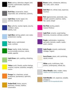 the color chart for different shades of paint