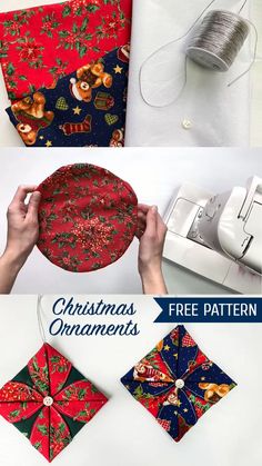 christmas ornament patterns and instructions to make them look like they have been made from fabric