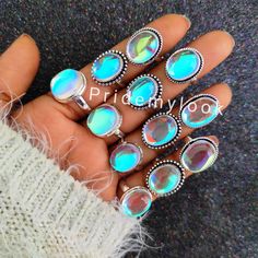 "Bulk Aura Quartz Rings, Wholesale Gemstone Rings, Bulk Aura Quartz Rings, 925 Silver Plated Rings, Wholesale Jewelry, Women Rings, Size 5-11 Gemstone: Aura Quartz Size: 5 to 11 (US Sizes) Metal: Brass  Polish: Best Quality Silver Plating Polish Type & Style: Boho and Hippie,  Statement Rings  GIFT: A Awesome Gift for Your Mother, Daughter, Sister & Every Family Members and Relatives, Friends. Every Person can Wear This Gorgeous HandCrafted Rings.Beautiful Ring for Womens and Mens Too.  PRIDEMYLOOK SHIPPING Policy:- FREE AND FAST SHIPPING STORE FINE HANDCRAFTED AND FASHION JEWELRY  AT REASONABLE PRICES HANDMADE 925 STERLING SILVER SPINNER RINGS HANDMADE STONES LIKE THE FAMOUS \"PRIDEMYLOOK\" NATURAL STONES FOR EXAMPLE MOONSTONE LABRADORITE JASPERS AGATES SEMI PRECIOUS STONES OPALS QUARTZ L Magical Adjustable Silver Crystal Ring, Handmade Magical Silver Crystal Ring, Celestial Silver Rings For Jewelry Making, Handmade Magical Silver Rings, Silver Celestial Crystal Gemstone Ring, Silver Celestial Crystal Ring With Gemstone, Mystical Silver Crystal Ring With Gemstone, Silver Crystal Ring With Gemstone, Silver Magical Crystal Promise Ring