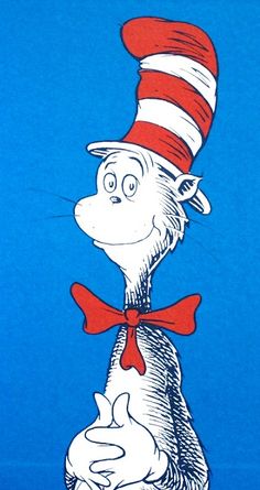 the cat in the hat is wearing a red bow tie