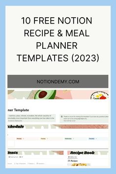 the 10 free menu and meal planner templates