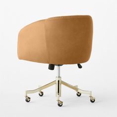 an office chair with casteors and wheels on the back, viewed from the front