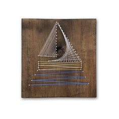 Sailboat Moon String Art, Space String Art, Sail Boat Wood Art, Anchor String Art, String Art Baseball, Wire Nails, Art Sign, Empty Wall, String Art