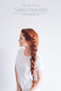 Rope Braided Hairstyle, Rope Braid, Brittle Hair, Short Hairstyle, Long Red, Soft Hair, Elegant Hairstyles