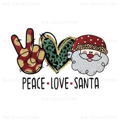 peace love santa machine embroidery design