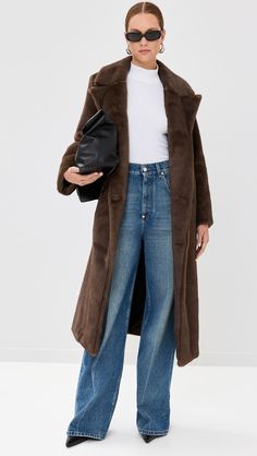 A.L.C. Franklin Coat | Shopbop Faux Fur Coat For Workwear, Faux Fur Coat For Workwear In Mink Color, Fall Long Sleeve Fur Coat With Double Button Closure, Single-breasted Long Sleeve Fur Coat For Work, Faux Fur Mink Color Coat For Work, Brown Fur Coat With Pockets For Work, Chic Faux Fur Coat For Work, Fur Coat With Faux Fur Lining For Work, Classic Long Sleeve Fur Coat With Button Closure