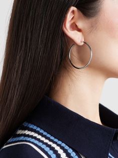 JENNIFER FISHER Thread Baby silver-tone hoop earrings | NET-A-PORTER Jennifer Fisher, Made Jewelry, Beautifully Made, Silver Hoop Earrings, Dress Code, Net A Porter, Women Collection, Ear Piercings, Jewellery And Watches