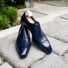 Title: Men's New Fashion Handmade Blue Leather Wing Tip Lace Up Formal Oxford Wedding Dress Up Shoes Description: We are making real handmade products. Our Shoes Manufacturing Depends upon Five steps. 1. Shoe Size Tree 2. Design Maker 3. Upper Maker Man 4. Bottom Maker Man 5. Finish Man We are making all types of shoes and boots. Our shoes and boots made up of genuine leather. 1.  Upper is fully tanned Cow Hide. 2. Inner Sole is made up of Genuine Leather. 3. Lining soft calf Leather. 4. Sole is Oxford Wedding, Dress Up Shoes, Design Maker, Buffalo Leather, Goodyear Welt, Mens Oxfords, Up Shoes, Blue Leather, Types Of Shoes