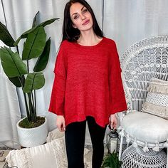 Brand New Without Tags 70% Cotton 30% Polyester This Sweater Comes In Half Sizes S/M And M/L. This Sweater Is Listed As A Small But Is A S/M. Can Fit Small-Medium M And M, Red Knit Sweater, Crochet Clothing, Crochet Clothes, Knit Sweater, Knitted Sweaters, Brand New, Knitting, Tags