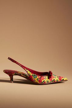 Jeffrey Campbell Floral Slingback Kitten Heels | Anthropologie Anthropologie Spring, Slingback Kitten Heels, Upcoming Fashion Trends, Orange Fits, Jeffrey Campbell, Kitten Heels, Fashion Forward, Fashion Shoes