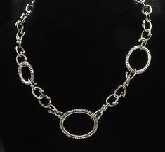 "MICHAEL DAWKINS 925 Silver - Vintage Cobble Pattern Oval Chain Necklace - NE3481  MICHAEL DAWKINS 925 Silver - Vintage Cobble Pattern Oval Chain Necklace - NE3481  Jewelry Type:         Necklace   Metal Type:            925 Silver  Metal Size:             24.75\" Length  .75\" Height   Stone Type:            N/A  Condition:              N/A  Jewelry Weight:     77.8 Grams  PLEASE NOTE: THIS ITEM IS PRE-OWNED. ALTHOUGH MOST ITEMS ARE IN VERY GOOD CONDITION, SOME MAY NEED CLEANING AND/OR MINOR REPAIRS. WE MAKE A VERY STRONG EFFORT TO UPLOAD CLEAR PICTURES. PLEASE INSPECT ALL PICTURES AND ASK ALL QUESTIONS YOU MAY HAVE PRIOR TO MAKING A PURCHASE. NOT ALL STONES ARE GENUINE, SOME ARE ENHANCED OR CREATED." Clear Pictures, Metal Necklaces, All Pictures, Types Of Metal, Unique Pieces, Metallic Silver, 925 Silver, Chain Necklace, Handmade Items