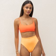 Pool Days Top - Aperol + Hi Hi Bottom - Popsicle (Size S) Sporty Color Block Swimwear For Sunbathing, Orange Swimwear For Water Sports In Summer, Orange Sporty Swimwear For Pool, Sporty Tankini For Sunbathing Beach Season, Sporty Orange Swimwear For Poolside, Sporty Tankini For Sunbathing During Beach Season, Sporty Seamless Swimwear For Beach Season, Orange Summer Sports Swimwear, Orange Swimwear For Beach Season Sports