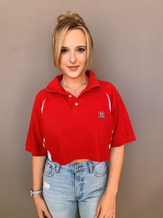 Custom Vintage North Carolina State Crop Polo Shirt Collared Tops For College In Summer, Collared Tops For Summer College Season, Collared Tops For College In Spring, Casual Collared Tops For College, Crop Polo Shirt, Cropped Polo Shirt, Cropped Polo, Purple Butterfly, Grey Top