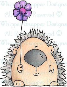 a drawing of a hedge holding a purple flower