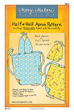 an apron pattern with the instructions for making it