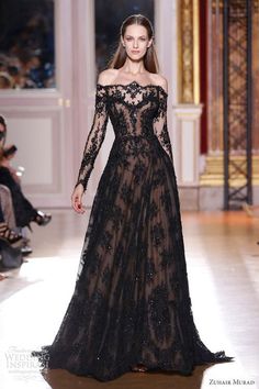 Evening Dress Long, Lara Jean, Off Shoulder Gown, Beautiful Maxi Dresses, Long Sleeve Prom, Mode Design, Black Wedding Dresses, Zuhair Murad