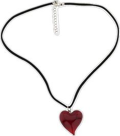 Elegant Glass Heart Pendant Necklaces, Elegant Heart-shaped Glass Jewelry, Red Heart-shaped Adjustable Necklace, Valentine's Day Silver Glass Necklaces, Red Adjustable Heart-shaped Necklace, Red Adjustable Heart Necklace, Red Jewelry With Adjustable Heart Beads, Valentine's Day Silver Glass Necklace, Adjustable Red Necklaces With Heart Charm