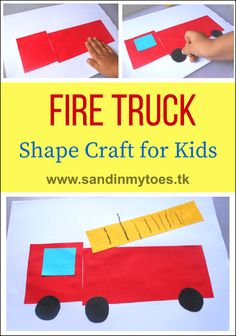 fire truck shape craft for kids to make