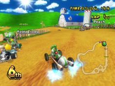 mario kart racing on the nintendo wii