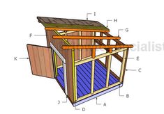 the plans for a small shed that is built with wood and sidings, including an attic