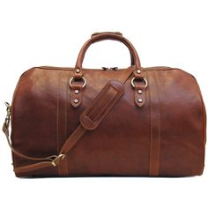 "Since 2003 Floto leather bags have been produced by hand using old world craft methods and modern technology. This leather travel bag was artisan made in Tuscany, Italy. The Leather: At Floto, we work with different kinds of leather to make our travel and duffle bag collections. Every duffel bag style is made with 100% genuine leather. We prefer vegetable tanned leather because it is strong, flexible, and has deep, rich color tones without any harsh chemicals. This particular bag is made with a Classic Duffle Bag With Handles For Daily Use, Classic Daily Use Duffle Bag With Handles, Classic Cognac Bag For Overnight Trips, Classic Cognac Bags For Overnight Trips, Brown Satchel Duffle Bag With Handles, Leather Travel Bag With Handles For Weekend Trips, Classic Leather Travel Bag With Handles, Leather Shoulder Bag With Handles For Weekend Trips, Rectangular Leather Travel Bag With Handles