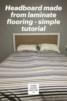 the headboard made from laminate flooring - simple tutorial