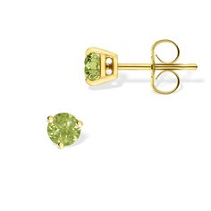 14K Yellow Gold Peridot Stud Earrings. The earrings measure approximately 3/16" in diameter. Fine Jewels, Yellow Gold, Stud Earrings, Yellow, Gold