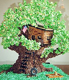 a cake made to look like a tree house