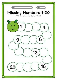 missing numbers worksheet for children to learn how to find the missing numbers in this activity