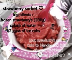 strawberry sorbet ingredients frozen strawberry's 2009 splash of water 1 / 2 glass of ice cubes