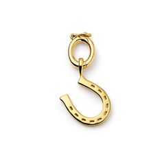 Horseshoe Necklace & Bracelet Charm in 18ct Gold on Sterling Silver Jewelry 2024, Engraved Pens, Horseshoe Necklace, Gold Chain Bracelet, Timeless Symbol, Feather Charms, Necklace And Bracelet, Necklace Beaded, Necklace Charm