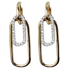 18K White Gold and Yellow Gold Earrings Diamond: 0.28ctw Reference number: ECJ02815 Yellow Gold Diamond Earrings, Yellow Gold Earrings, Earrings Diamond, Gold Diamond Earrings, Yellow Gold Earring, Yellow White, Gold Diamond, Gold Earrings, Diamond Earrings