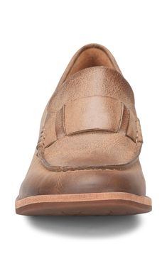 A moc toe and loafer-inspired topline distinguish a leather pump set on a cushioned footbed and stacked block heel. 1 1/2" heel Cushioned footbed Leather upper/textile lining/rubber sole Imported Classic Leather Slip-ons With Low Heel, Casual Leather Oxfords With Low Heel, Classic Slip-ons With Leather Footbed, Medium Width, Leather Slip-ons With Low Heel, Fall Leather Oxfords With Cushioned Footbed, Cushioned Footbed Oxfords For Workwear, Closed Toe Oxfords With Cushioned Footbed For Work, Classic Flats With Leather Footbed Medium Width, Oxfords With Cushioned Footbed For Workwear