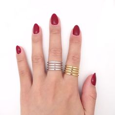 Four Rows Stack Ring Ring Stacks, Stack Ring, Stacking Bands, End Of Days, Silver Stacking Rings, Ring Collection, Ring Collections, Boutique Jewelry, The Rings