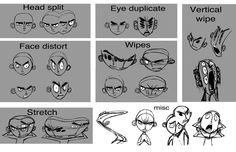 cartoon faces with different facial expressions