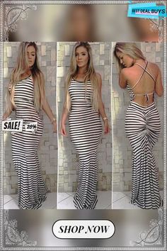 Women Strappy Striped Bodycon Long Maxi Dress Summer Boho Sleveless Backless Evening Party Beach Dresses Sundress Beach Sundress Cover-up Maxi Length, Sleeveless Beach Maxi Dress With Built-in Bra, White V-neck Beachwear Maxi Dress, Striped Maxi Length Beach Cover-up Dress, Long Summer Dresses Maxi, Beach Dresses With Vertical Stripes And V-neck, Evening Party, Long Maxi, Boho Summer