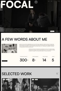 the website design for focal is shown in black and white