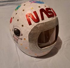 a helmet with the word nasa written on it