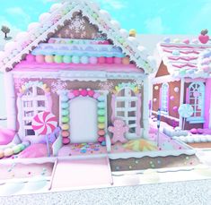 a very cute looking house with some decorations on it