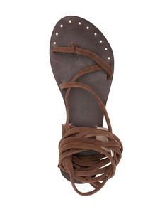 Manebi lace-up Suede Sandals  - Farfetch Sandals Brown, Chanel 2, Demi Fine Jewelry, Suede Sandals, Flat Boots, Fine Earrings, Brown Sandals, Ballet Flat Shoes, Pump Sandals