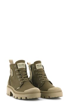 A tonal logo patch accentuates the sporty style of a high-top–inspired bootie set on a sturdy lugged sole. Lace-up style; inside zip closure Textile upper and lining/rubber sole Imported Women's Shoes Outdoor Round Toe Sneakers With Logo, Round Toe Sneakers With Logo For Outdoor, Outdoor Sneakers With Logo And Round Toe, Casual Streetwear High-top Sneakers Ankle Boot, Casual Low-top Combat Boots For Outdoor, High Ankle Outdoor Sneakers For Fall, Outdoor High Ankle Sneakers For Fall, High Ankle Fall Outdoor Sneakers, High-top Ankle Boot Sneakers For Streetwear