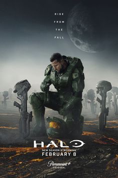 Halo TV Series Season 2 Poster- Action Sci-Fi Streaming February 8 On Paramount+ Halo Tv Series, Carter Smith, Rupert Friend, Pablo Schreiber, Pop Ads, Joel Edgerton, Elisabeth Moss