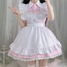 Kawaii Sweet Ruffled Maid Lolita Dress Experience elegance and cuteness with our Kawaii Sweet Ruffled Maid Lolita Dress. The ruffled design and maid-inspired style will make you stand out in any event. Embrace your inner sweetness and charm with this unique and playful dress. Size Info. XS: Bust 80 cm. Waist 64 cm S: Bust 84 cm. Waist 68 cm M: Bust 88 cm. Waist 72 cm L: Bust 92 cm. Waist 76 cm XL: Bust 94 cm. Waist 80 cm 2XL: Bust 100 cm. Waist 84 cm All measurements are approximate and can vary slightly. Please check size info. before order. Anime Details, Female Uniform, Girl Uniform, Anime Lingerie, Japanese Dress, Maid Outfit, Kawaii Dress, Details Pictures, Girls Uniforms