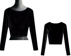 Long Sleeve Velvet Black Crop Top - Tango Dance & Party Blouse Velvet Black Crop Top Stand out at any event with our Long Sleeve Velvet Black Crop Top, a perfect blend of glamour and comfort. This crop top features a dazzling Velvet design, making it ideal for tango, parties, dinners, invitations, and many special occasions. Crafted from high-quality Velvet fabric, this crop top ensures all-day comfort and effortless movement. The flattering long-sleeve design offers a touch of sophistication, w Black Fitted Crop Top For Formal Occasions, Fitted Black Crop Top For Formal Occasions, Fitted Black Crop Top For Evening, Formal Fitted Black Crop Top, Black Fitted Evening Crop Top, Party Blouse, Cropped Tops, Cropped Tube Top, Black Crop