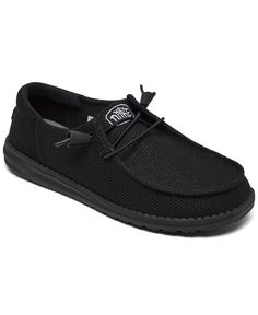 in stock Casual Black Moc Toe Moccasins, Black Low-top Moccasins With Rubber Sole, Black Casual Moccasins With Rubber Sole, Casual Black Moccasins With Rubber Sole, Casual Black Moccasins With Textured Sole, Black Lace-up Casual Moccasins, Casual Black Lace-up Moccasins, Hey Dudes Black, Black Hey Dudes