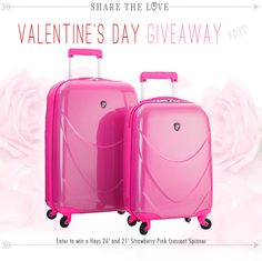 Heys Luggage, Pink Luggage Sets, Pink Luggage, Contests Sweepstakes, Sweepstakes Giveaways, Strawberry Pink, Online Sweepstakes, Fall Sale, Spinner Luggage