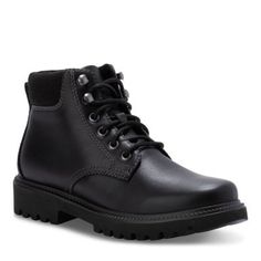 Meadow is a lace-up plain toe boot equipped with a durable lug sole. Fabric-lined synthetic upper. Fully-lined, cushioned insole for all-day comfort. Fully-lined, cushioned insole for all-day comfort. Boot Height: 4". Heel Height: 1 1/2". | Eastland Women's Meadow Boot, Black, 6.5M Tractor Supply, Boots Women Fashion, Famous Footwear, Black 7, Lug Sole, Boot Shop, Casual Boots, Womens Fashion Casual, Boot Shoes Women