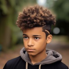 Curly Afro with Side Design High Top Fade, Rachel Miller, Boy Haircuts, Kids Cuts, Boy Celebrities, Kids Hair Cuts, Side Design, Curly Afro, Crew Cut