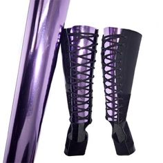 VEGAN or Leather Black Aerial Boots w/LILAC metallic back - Handmade to order by Isabella Mars Aerial Boots, Nylon Fabric, Fabric Panels, Mars, Vegan Leather, Lilac, Full Length, Genuine Leather, Faux Leather